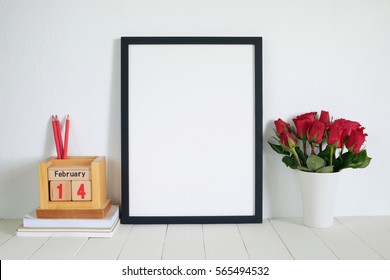 Mock Up Frame.valentine Day Concept