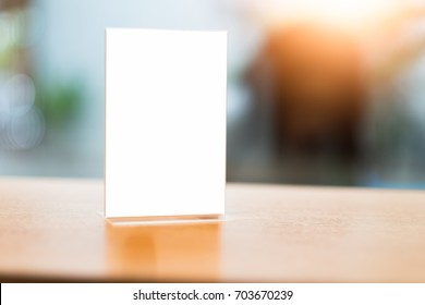 Acrylic Table Tent Photo Showing Stand Poster Display Menu Holder with Wood