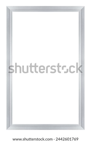 Mock up silver aluminium window frame isolated on white background with clipping path