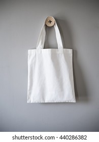 Mock Up Tote Bag Eco White Cotton Fabric Shopping Bag