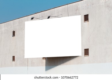 Mock Up. Blank Vertical Billboard, Poster Frame, Advertising On The The Wall.