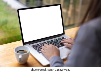 Mock Up Using Laptop With Blank Screen Computer Modern