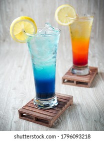 Mocktail Blue Color And Cool Red Color