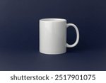 Mockup, 11oz Coffee Mug Mockup, Cozy Mug, Modern Mug Mockup, Minimal Styled Stock, Ceramic Mug, POD, Navy Blue Background,