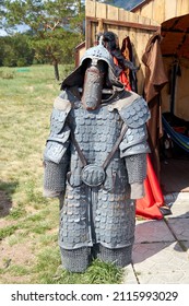 Mock-up Of Armor And Hauberk Of Ancient Warriors Sold At A Street Kiosk