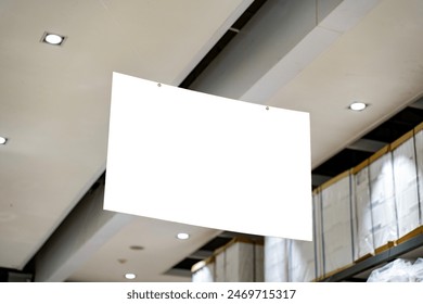 Mockup Blank Advertising billboard is installed in highly visible and prominent positions to attract attention. Empty space for insert your advertisement, information to public at shopping mall