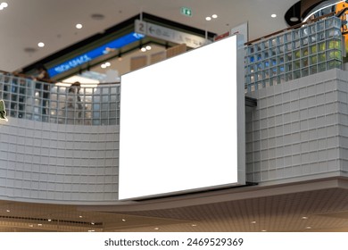 Mockup Blank LED Screen billboard is installed in highly visible and prominent positions to attract attention. Empty space for insert your advertisement, information to public at shopping mall