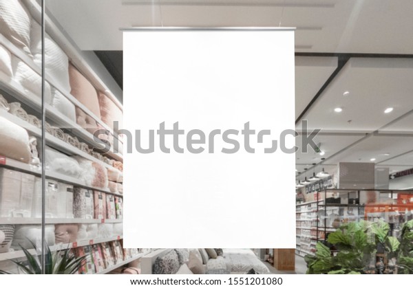 Download Mockup Blank White Vertical Indoor Advertising Stock Photo Edit Now 1551201080