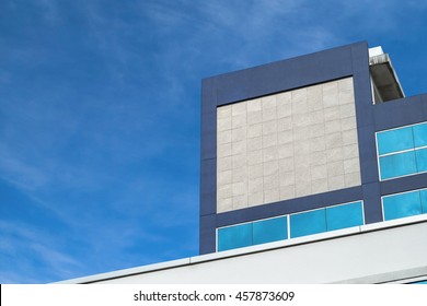 Mockup Company Logo Or Signage, Blank Space Granite Texture On Building In The City.