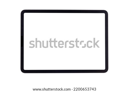 mockup computer tablet empty screen isolated on white background