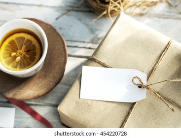 Mockup Copyspace Gift Present Box Twine Concept