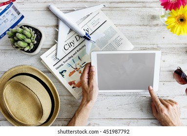 Mockup Copyspace Tablet Plane Model Concept