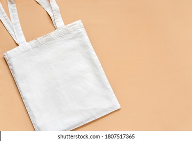 Mockup Design Bag Concept. Cloth Shopping Sack Mockup With Copy Space. Eco Friendly. Zero Waste Concept.