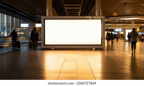 A mockup of an empty light box at an airport - Powered by Shutterstock