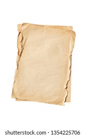 Mockup Of Empty Old Vintage Paper Sheets Isolated On White Background