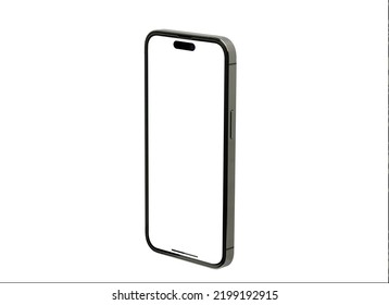 Mockup Iphone 14 Pro Max Mock Up Vector Isolate Screen IPhone X Transparent And Clipping Path Isolated For Infographic Business Web Site Design App Ios 16 : Bangkok, Thailand - SEP 8, 2022