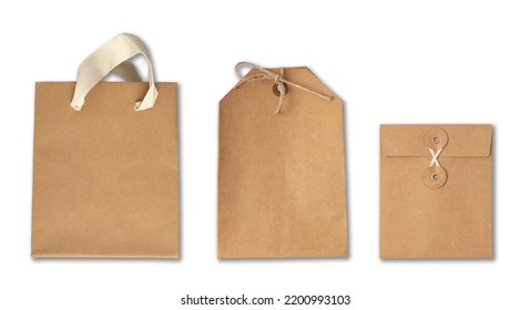 Mockup Of Isolated Package Of Kraft Paper, Recycled Paper, Sustainable Living, Plastic Free Concept