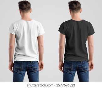 Mockup Male Tshirt On Guy White Stock Photo 1577676523 | Shutterstock