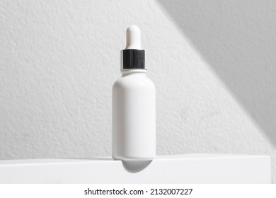 Mockup Of Medical Skin Care Bottle Cosmetic Serum Dropper, Beauty Makeup Facial, Treatment Cleanser Face