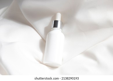 Mockup Of Medical Skin Care Bottle Cosmetic Serum Dropper, Beauty Makeup Facial, Treatment Cleanser Face