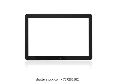 Mockup Of A Modern Black Silver Digital Tablet Isolated On A White Background