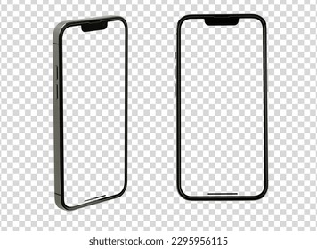 Mockup phone set Transparent -and Clipping Path for PNG isolated , new Mock up screen template for Infographic Business web site design app - Shutterstock ID 2295956115