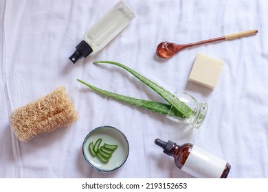 Mockup Photo Showing Beauty And Hygiene Product Using Aloe Vera For A Sustainable Lifestyle 