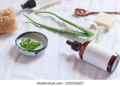 Mockup Photo Showing Beauty And Hygiene Product Using Aloe Vera For A Sustainable Lifestyle 