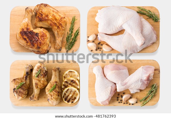 Download Mockup Raw Chicken Grilled Chicken On Stock Photo Edit Now 481762393