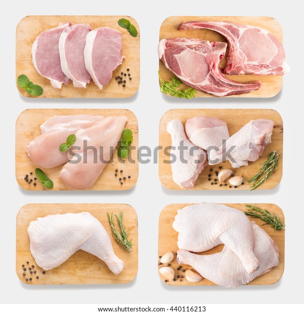 Download Mockup Raw Chicken Pork On Cutting Stock Photo (Edit Now ...