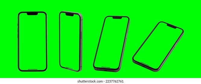 Mockup set smart phone pro max Template on green scree Transparent Background , Mock up isolate screen phone for Infographic web site design app advertise - Powered by Shutterstock