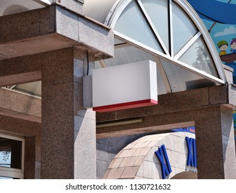 Mockup signage white rectangular