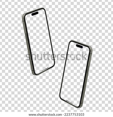 Mockup smart phone 14 generation vector and screen Transparent and Clipping Path isolated for Infographic Business web site design app but in 2022