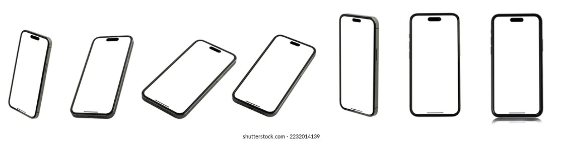 Mockup smart phone 15 generation vector and screen Transparent and Clipping Path isolated for Infographic Business web site design app but in 2023 - Shutterstock ID 2232014139