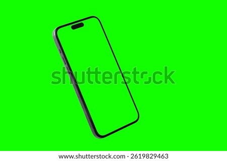 Mockup smart phone clipping path Transparent isolated with green screen for VDO, new phone Mock up screen template
