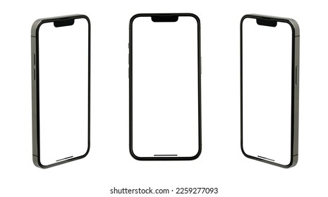 Mockup smart phone new generation screen Transparent and - Clipping Path , mock up isolated for Infographic Business web site design app on iphon pro max