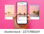 Mockup for social media post with photo carousel