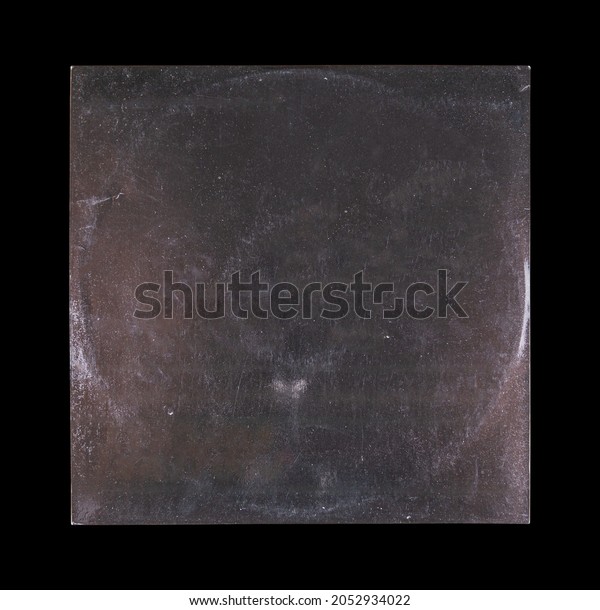 Mockup of vinyl music disc.\
Music lp retro vinyl disc template. Old Vinyl CD Record Cover\
Package Envelope. Black Scratched Shabby Paper Cardboard Square\
Texture. 