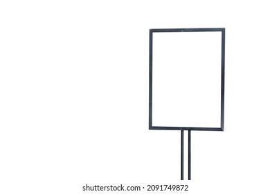 mockup white poster with black frame stand background for show or present promotion product concept, clipping path