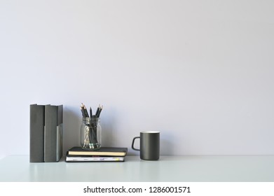 Mockup Workspace Desk Copy Space Books Stock Photo 1286001571 ...