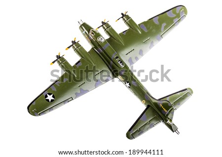 model bomber plane isolated over a white background