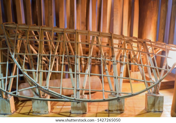 Model Building Made Bamboo Industrial Stock Image