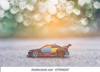 Model of car with blur background.selective focus