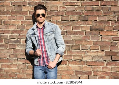 Model In Denim Jacket