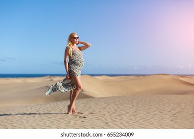 model in desert 