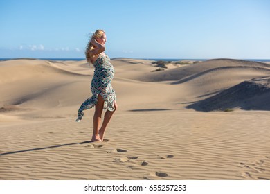 model in desert 