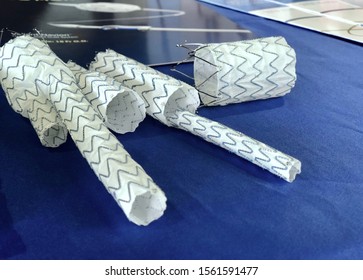 Model Of Endovascular Stent Grafts Or Aortic Stent Grafts.