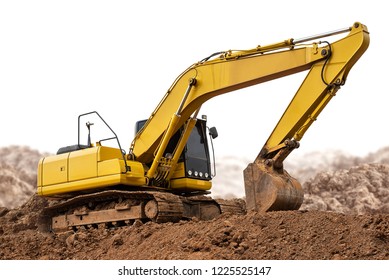 Model Excavator Backhoe On Ground Isolated Stock Photo Edit Now