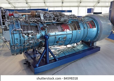 Model Of Gas Turbine Engine Airplane In The Section