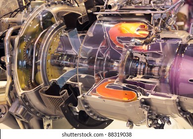 Model Of Gas Turbine Engine Planes In The Section